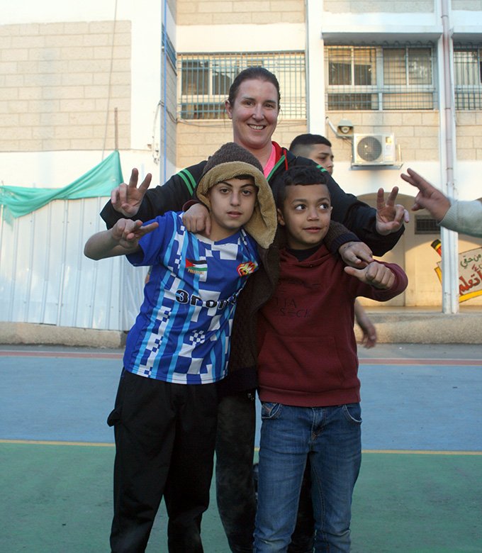 3. Claire with children in Ramallah, January 2025